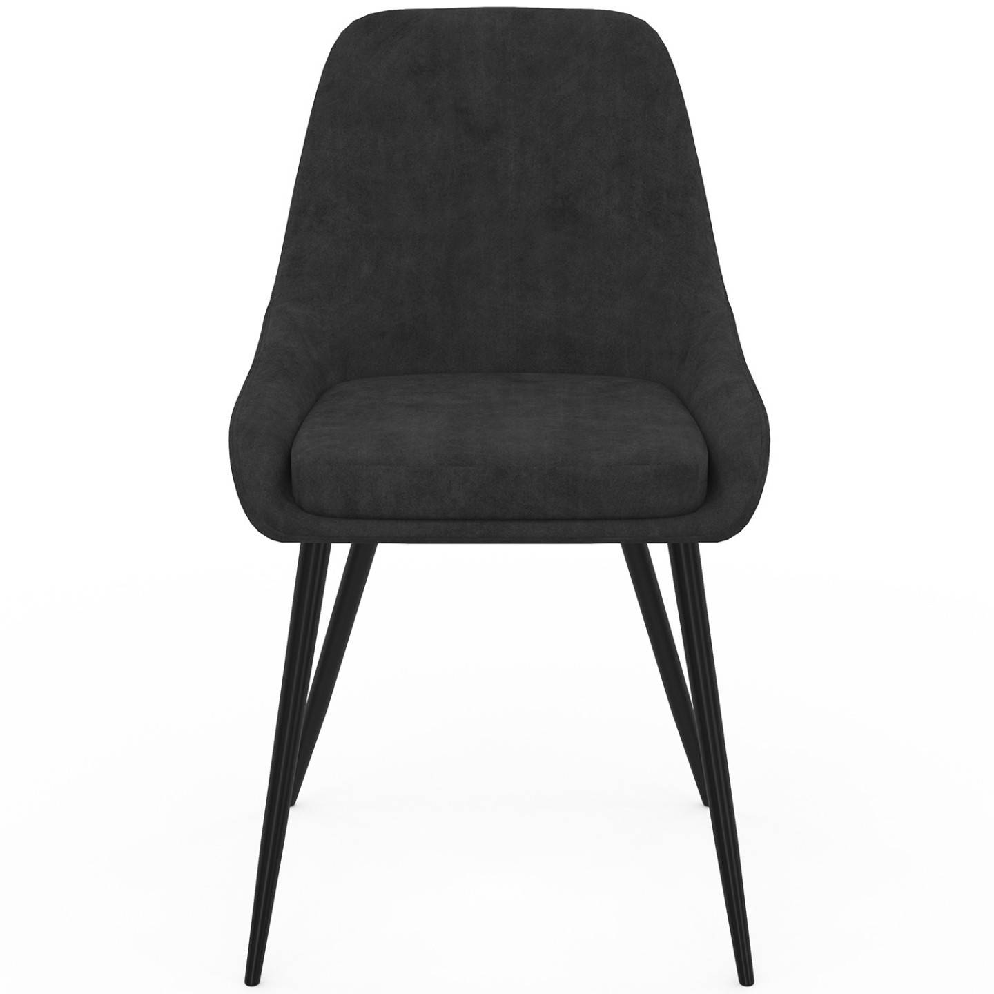 IDMARKET - Lot de 6 chaises THALYA en velours noir avec accoudoirs - Image 3