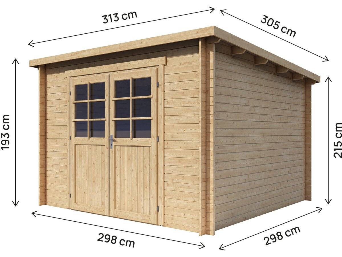 Abri De Jardin En Bois Monopente "rowan" - 9,5 M² - 28 Mm - Beige -habitat Et Jardin - Image 3