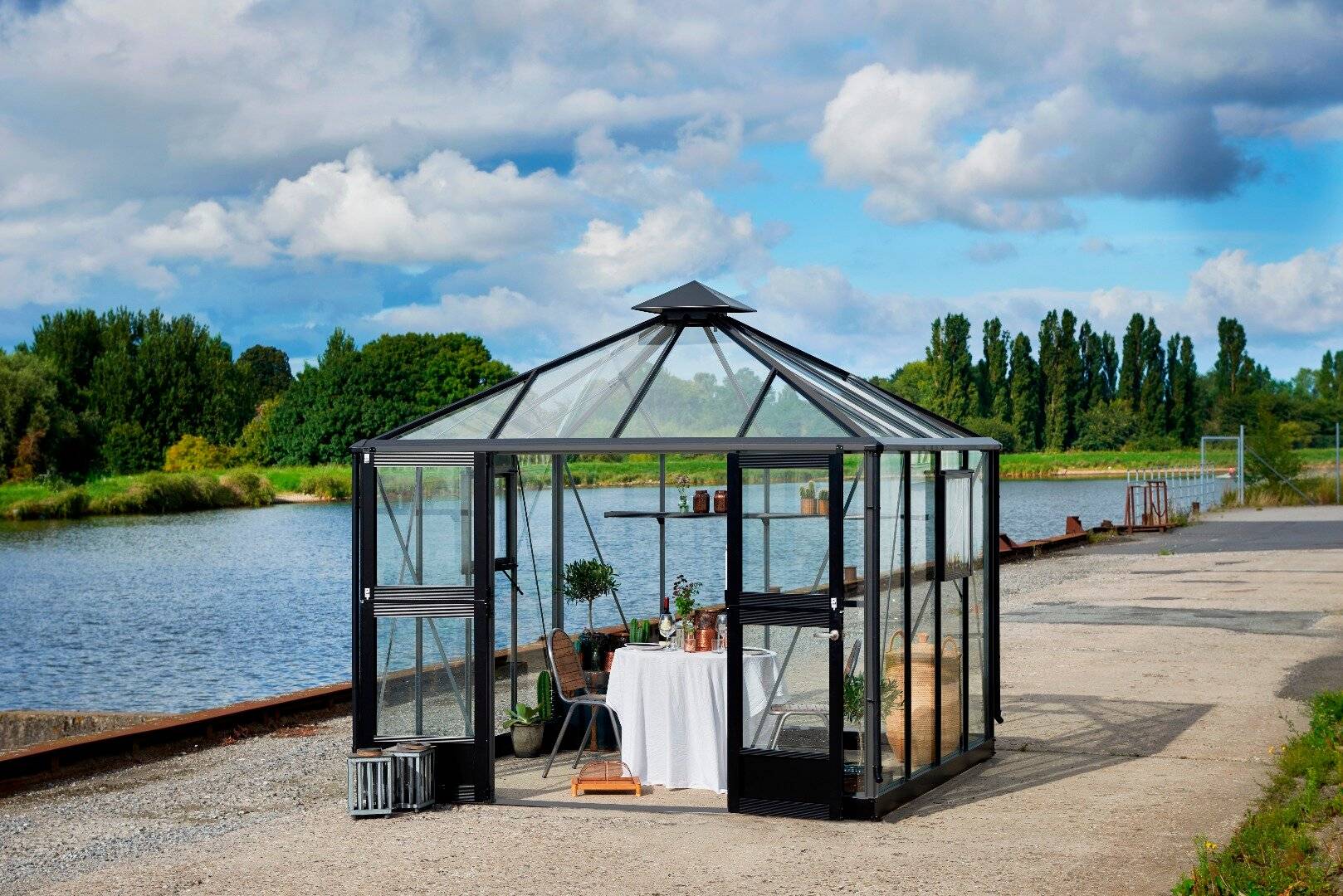 Juliana - Serre en verre trempé 8,8 m² Oase, anthracite - Juliana