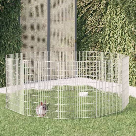 Vidaxl - Enclos d'animaux en liberté 12 panneaux 54x80 cm fer galvanisé vidaXL 171580 - Image 1