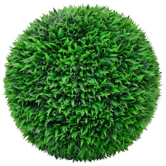 Lot de 2 boules de buis artificielles polyéthylène vert 55 x 55 x 55 cm - PANGIVO - Image 2