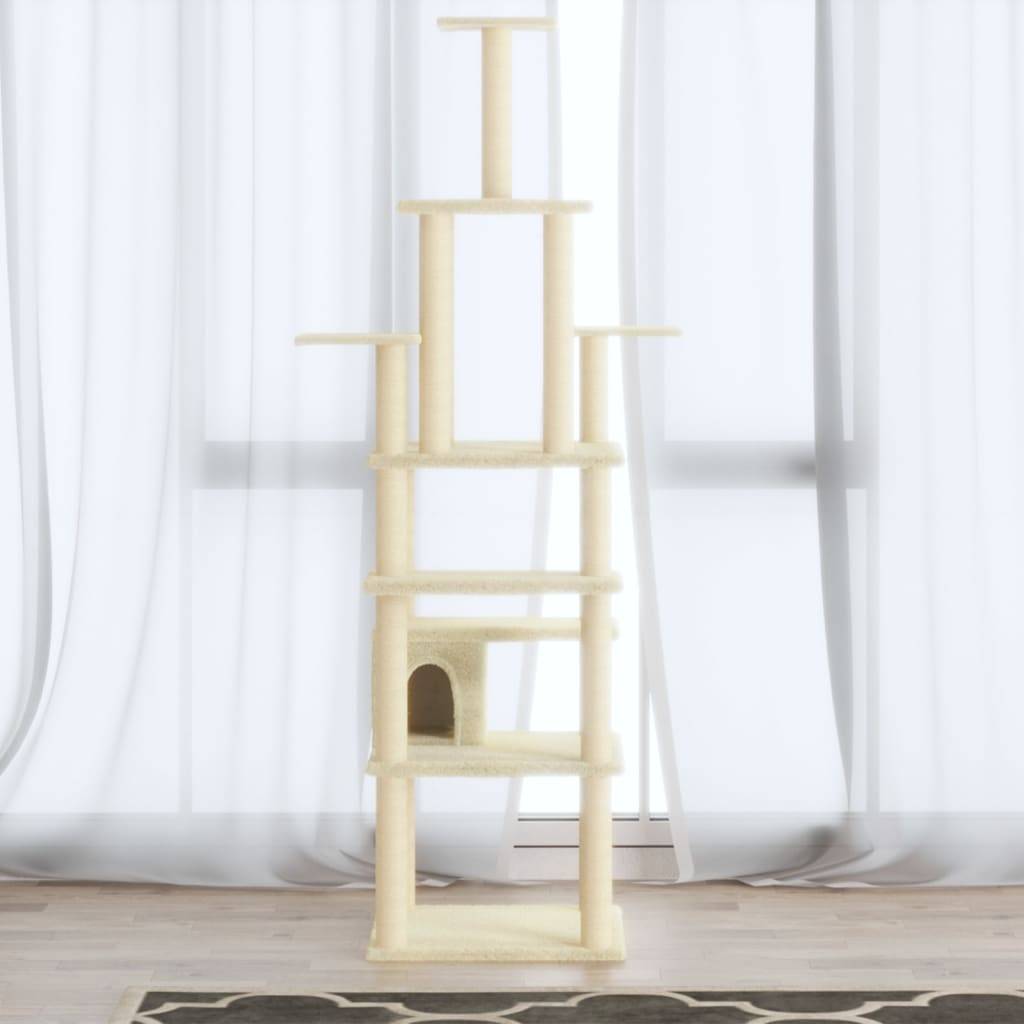 Vidaxl - Arbre à chat avec griffoirs en sisal Crème 183 cm vidaXL 171482 - Image 1