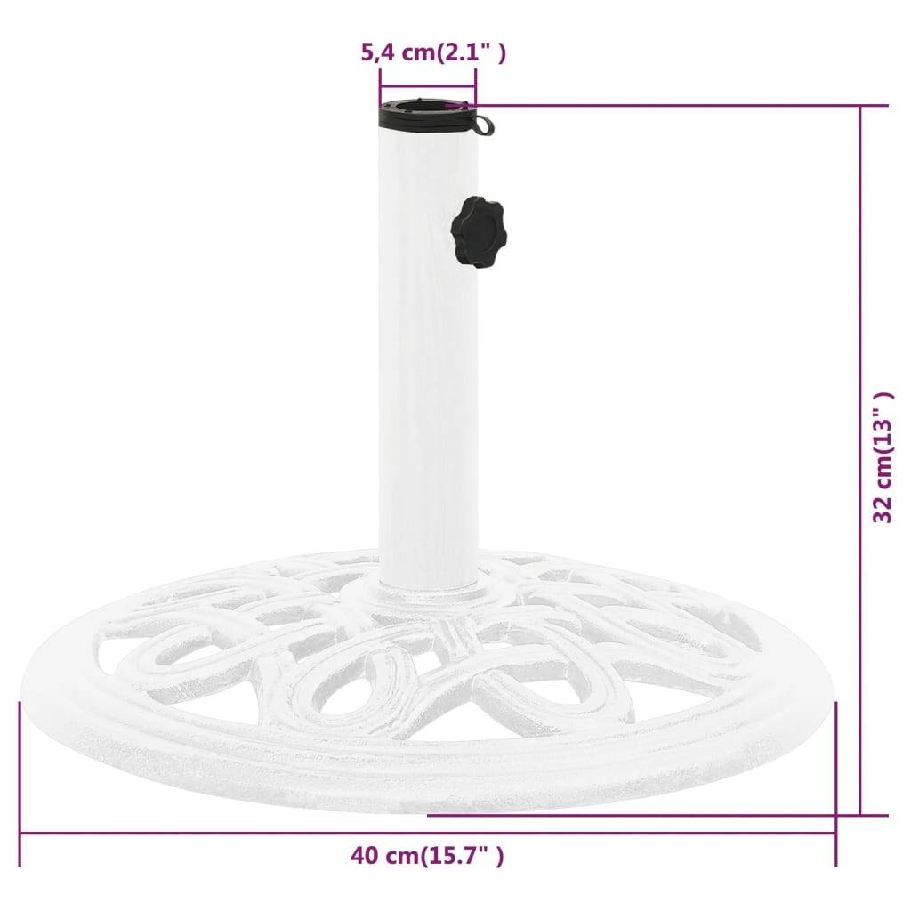 Socle de parasol - accessoire parasol Blanc 40x40x32 cm Fonte - MEUBLE PRO - Image 7