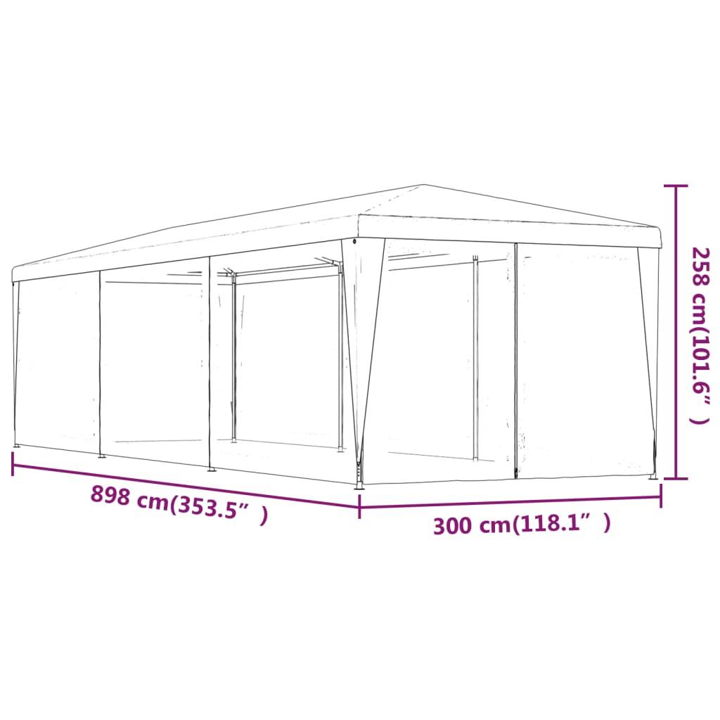Vidaxl - Tente de fête avec 8 parois latérales en maille Vert 3x9 m PEHD vidaXL 319243 - Image 8