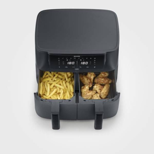 Severin - Friteuse Electrique a air chaud - SEVERIN - Airfryer FR2463 - Capacité 8 L - Double cuve - 10 programmes - 2600 W - Image 5