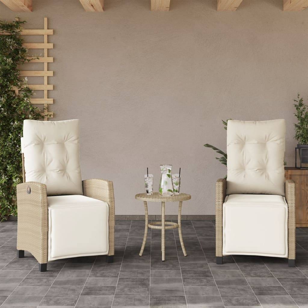 Prolenta Premium - Chaises de jardin rotin beige  57 x 66 x 93 cm  - Prolenta premium p3144.8 - Image 2