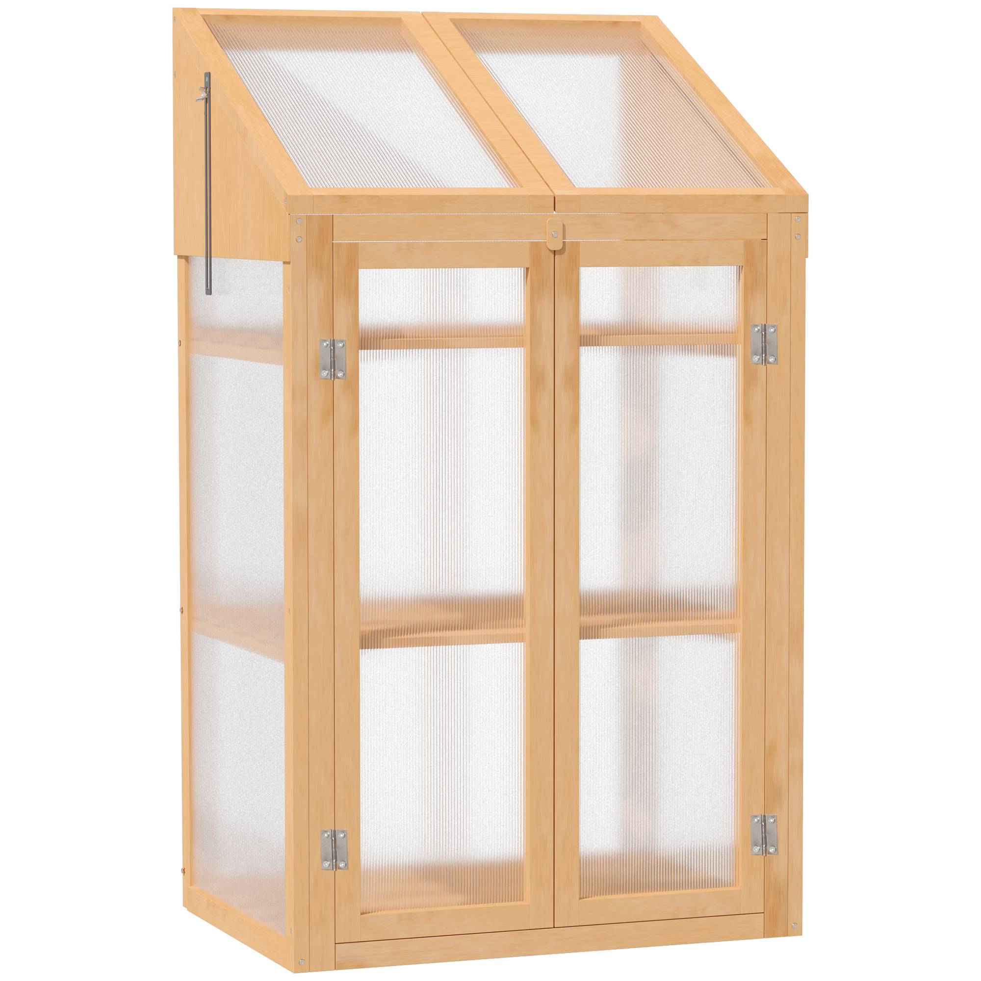 Mini serre bois de sapin pour semis croissance optimale 70x50x120cm brun - ComfortXL Outdoor Living