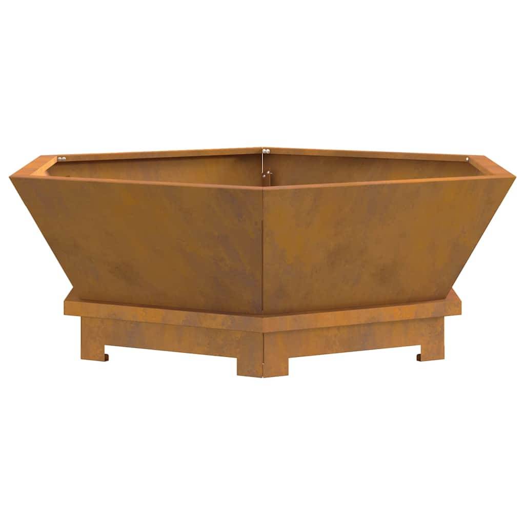 ComfortXL - Brasero Foyer Acier Corten pour Jardin Barbecue Chauffage 75 cm Marron – ComfortXL Outdoor Living - Image 2