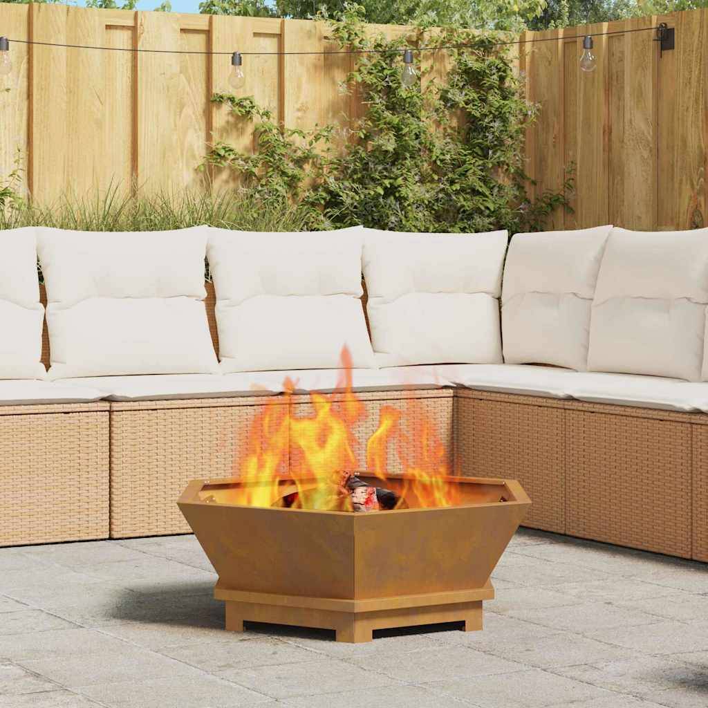 ComfortXL - Brasero Foyer Acier Corten pour Jardin Barbecue Chauffage 75 cm Marron – ComfortXL Outdoor Living - Image 1