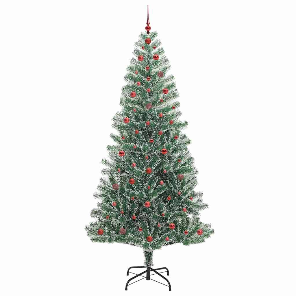 ComfortXL - Grand Sapin Artificiel 240 cm Aspect Enneigé, Kit Prêt à Décorer avec Boules et Guirlande Lumineuse – ComfortXL Outdoor Living - Image 4