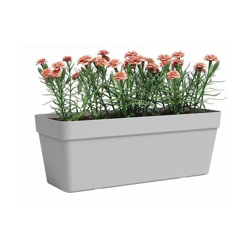 Jardiniere - Plastique - Gris Clair - Rectangulaire - L49,9 X P20 X H18,1cm - Artevasi - Image 2