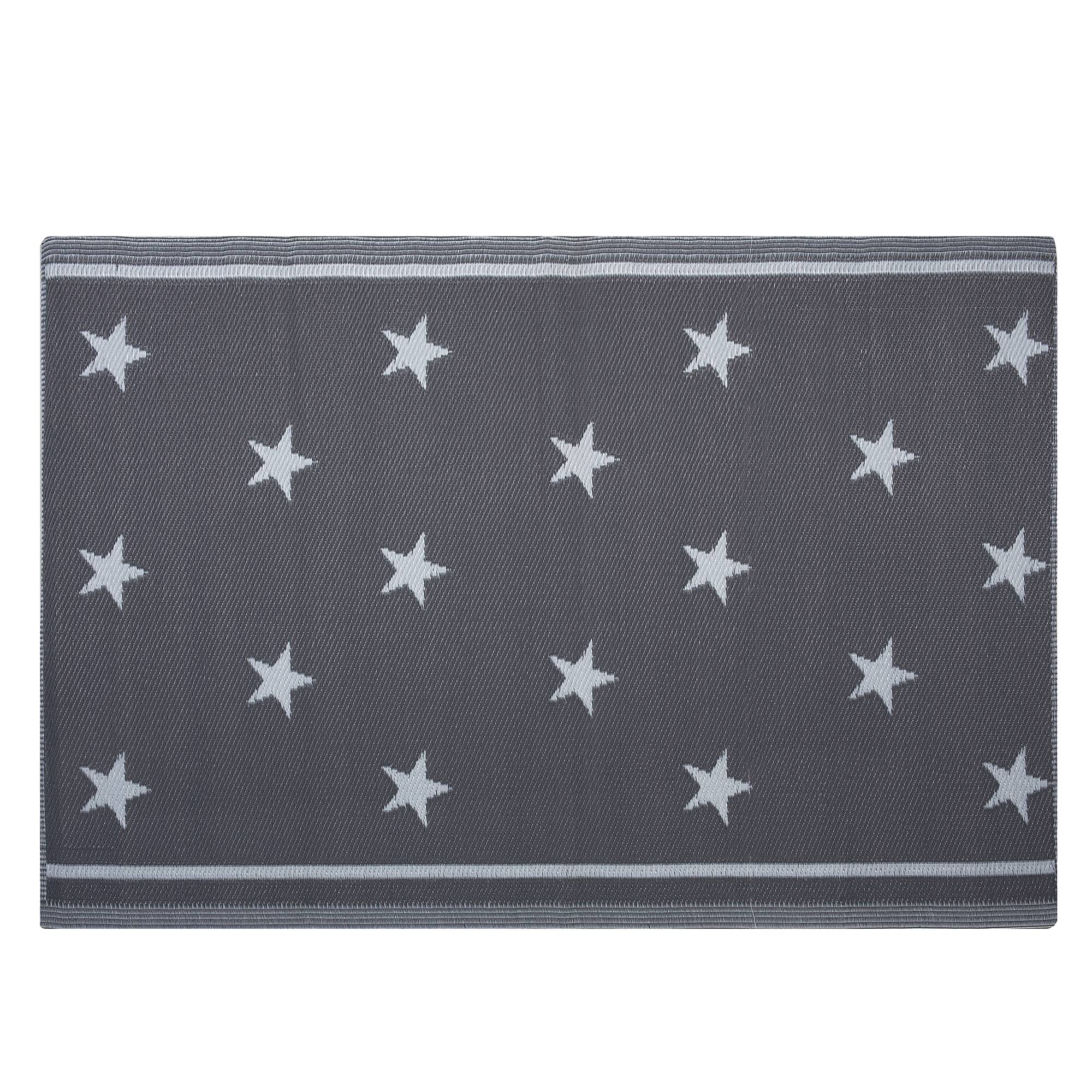 Beliani - Tapis d'Extérieur Gris Foncé en Polypropylène Motif Étoiles pour Terrasse au Style Moderne 120 x 180 cm Beliani - Image 1