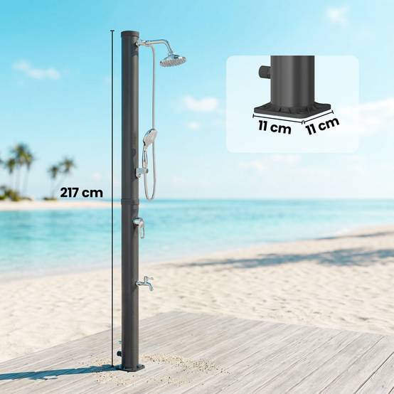 Douche solaire 20 L, protection antigel brevetée, jardin, noire, utilisable 4 saisons - Image 5