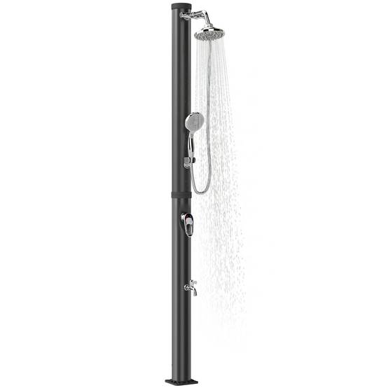 Douche solaire 20 L, protection antigel brevetée, jardin, noire, utilisable 4 saisons - Image 1
