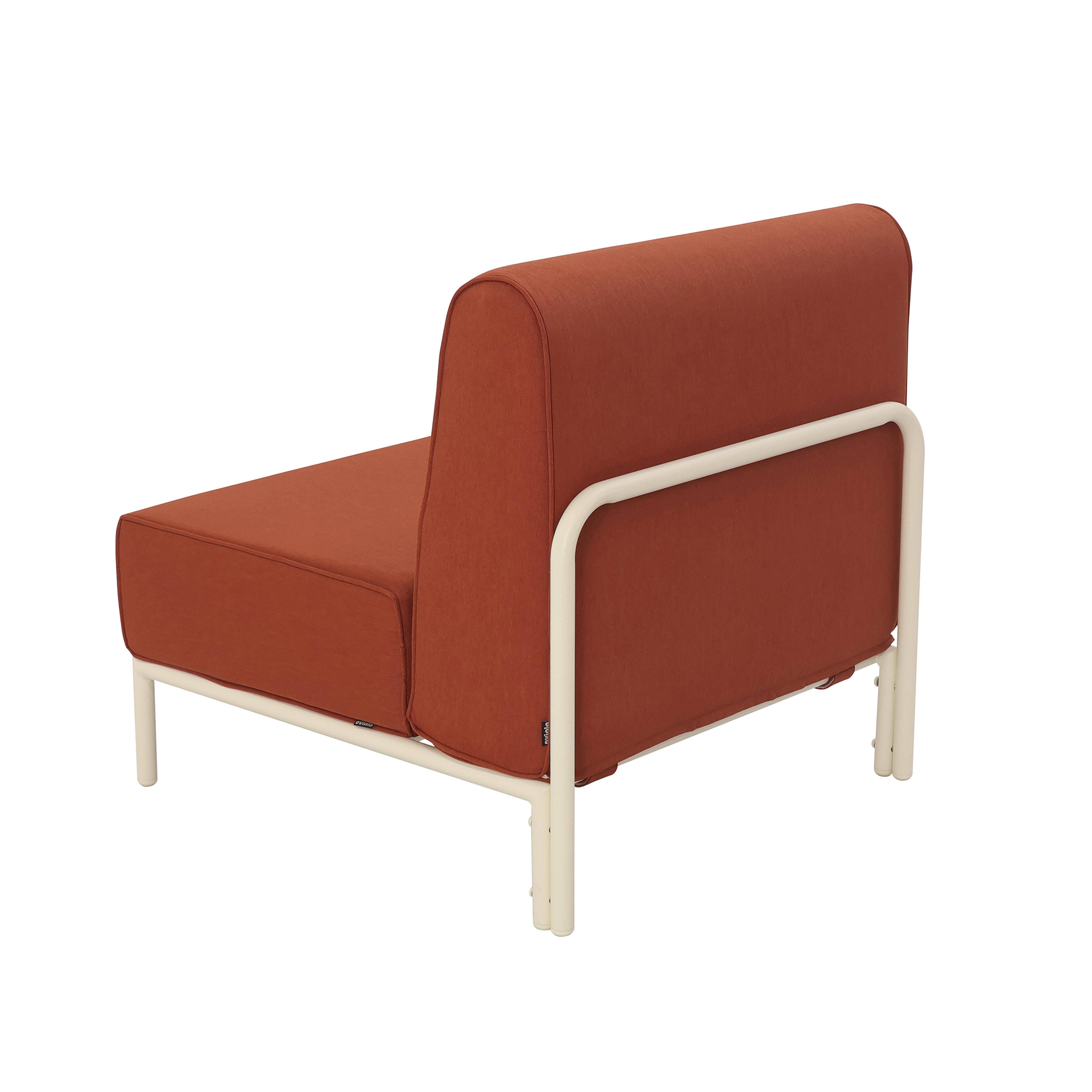 Oviala - Chauffeuse pour salon pour jardin modulable en tissu terracotta Patio - Oviala - Image 5