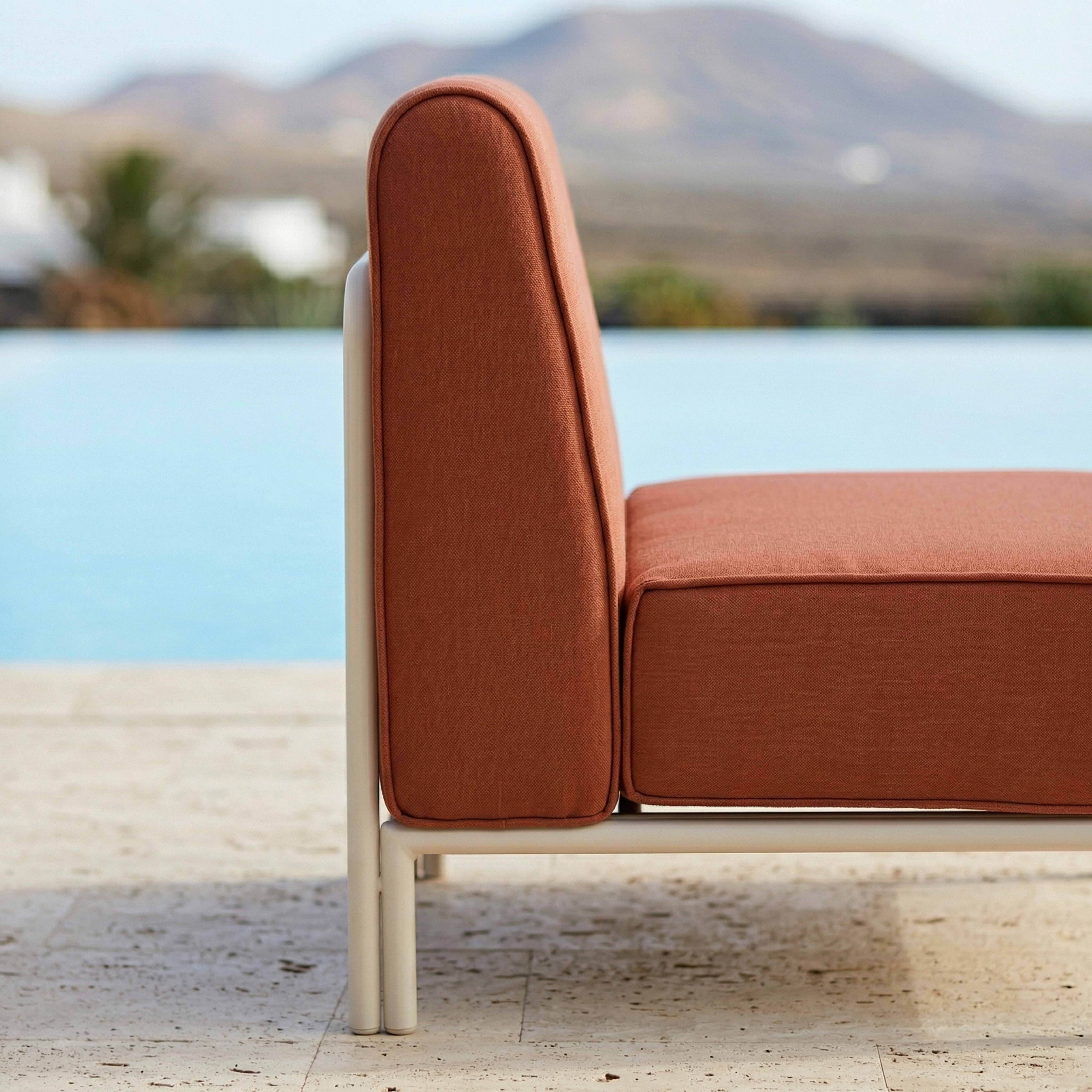Oviala - Chauffeuse pour salon pour jardin modulable en tissu terracotta Patio - Oviala - Image 4