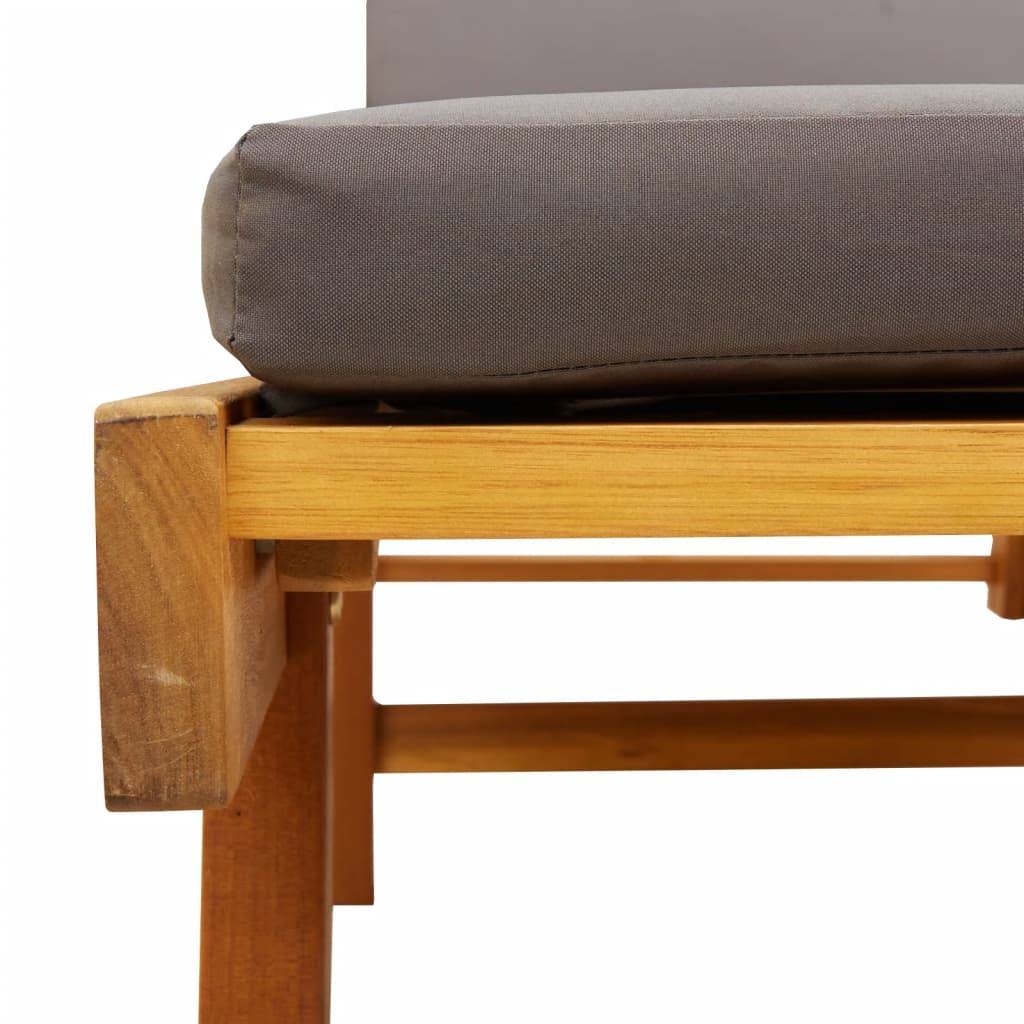 Chaise longue | Transat | Bain de soleil avec coussin et table bois d'acacia massif - Image 9