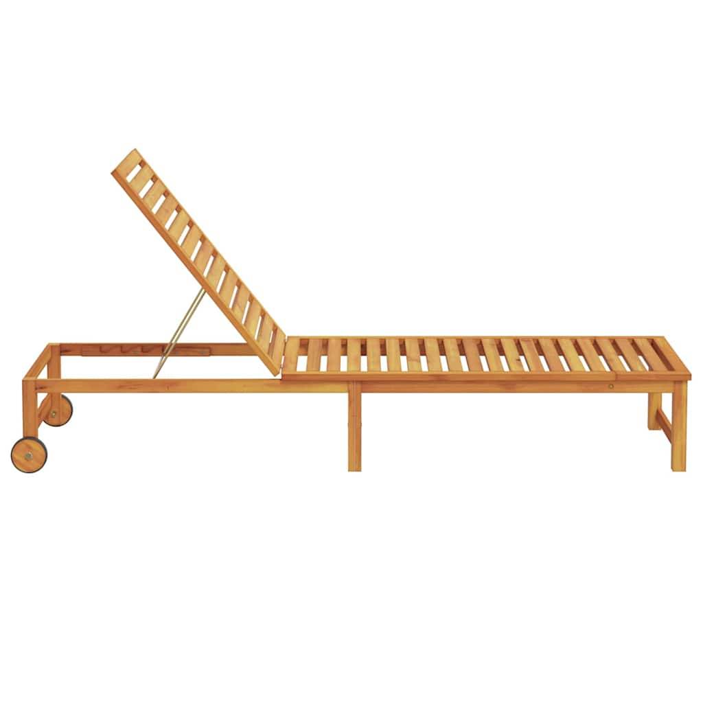 Transat | Bain de soleil | Chaise longue Marron 202 x 53 x 89 cm Bois d'Acacia Massif - Image 5