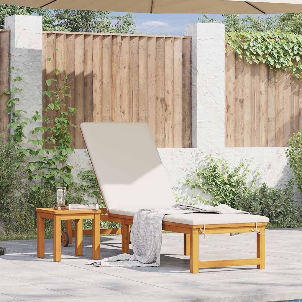Transat | Bain de soleil | Chaise longue Marron 202 x 53 x 89 cm Bois d'Acacia Massif - Image 2