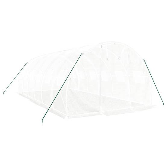 Serre Tunnel Jardin Grande Taille Acier Galvanisé PE 18m² 6x3x2m Blanc - ComfortXL Outdoor Living - Image 3