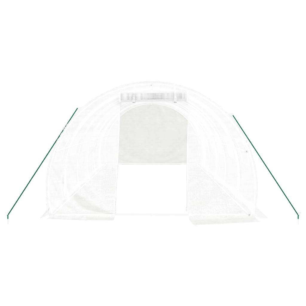 Serre Tunnel Jardin Grande Taille Acier Galvanisé PE 18m² 6x3x2m Blanc - ComfortXL Outdoor Living - Image 4