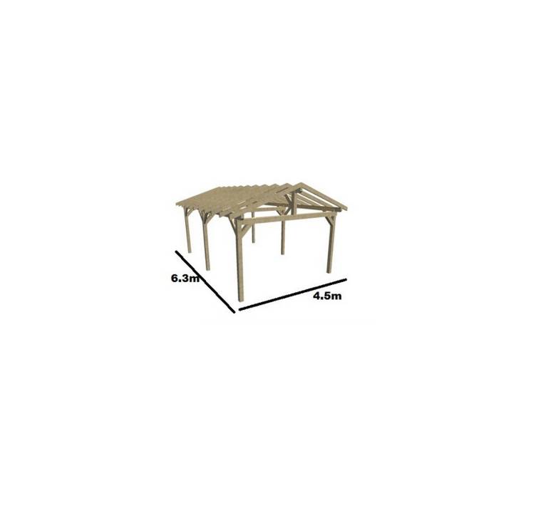 Habrita - Carport double avec préparation pour couverture tuile Habrita - Image 2