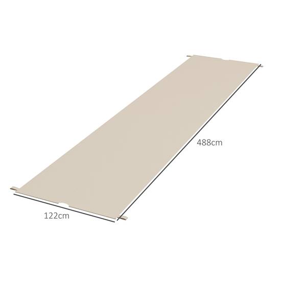 Outsunny - Lot 2 toiles de rechange pergola rétractable 4,9x1,2m protection UV tissu polyester kaki - Outsunny - Image 3