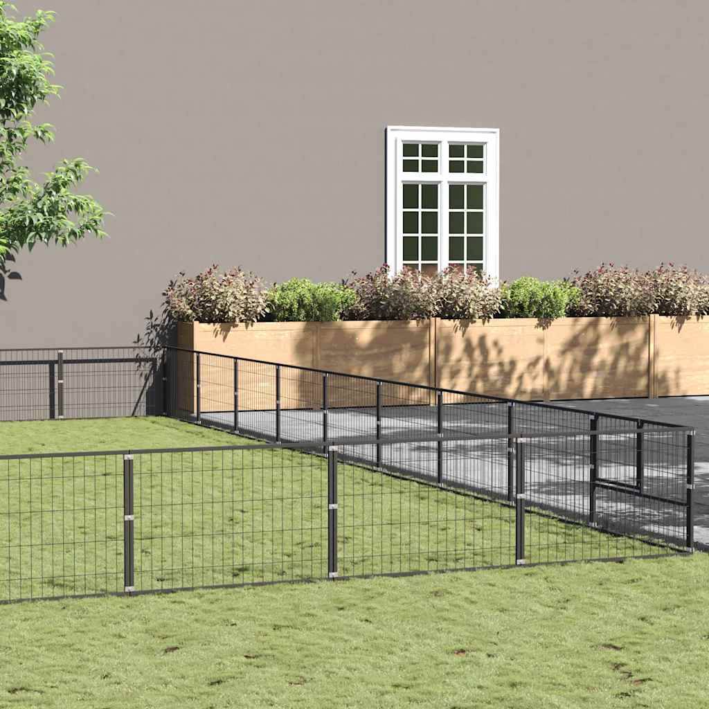 Vidaxl - Chenil Noir 81 m² Acier vidaXL 3082193 - Image 1