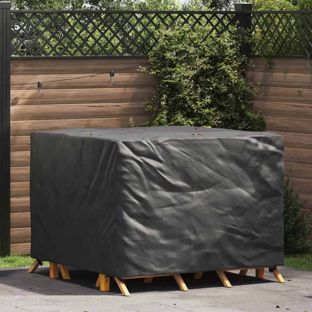 Housse Carrée pour Table et Chaises de Jardin Oxford 210D Imperméable et Anti-UV Noir 125x125x74 cm – ComfortXL Outdoor Living - Image 1