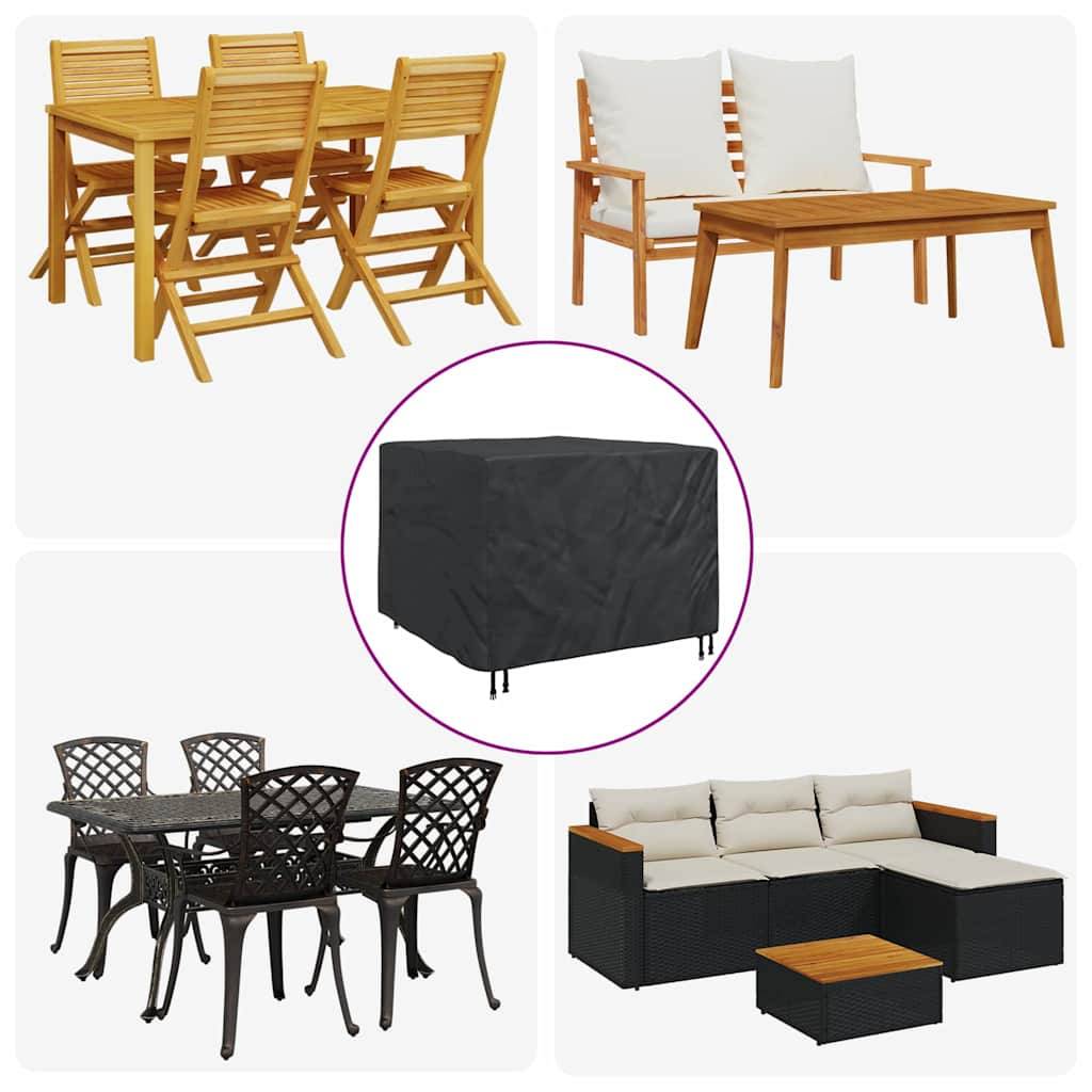 Housse Carrée pour Table et Chaises de Jardin Oxford 210D Imperméable et Anti-UV Noir 125x125x74 cm – ComfortXL Outdoor Living - Image 4