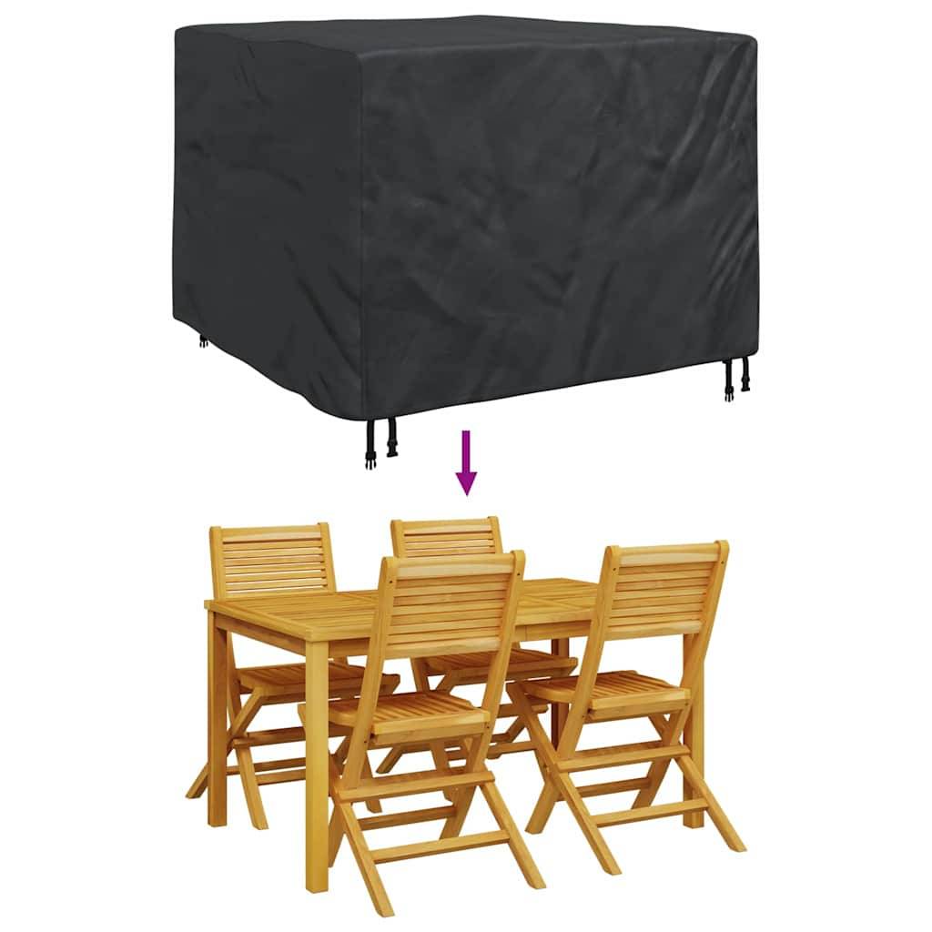 Housse Carrée pour Table et Chaises de Jardin Oxford 210D Imperméable et Anti-UV Noir 125x125x74 cm – ComfortXL Outdoor Living - Image 8