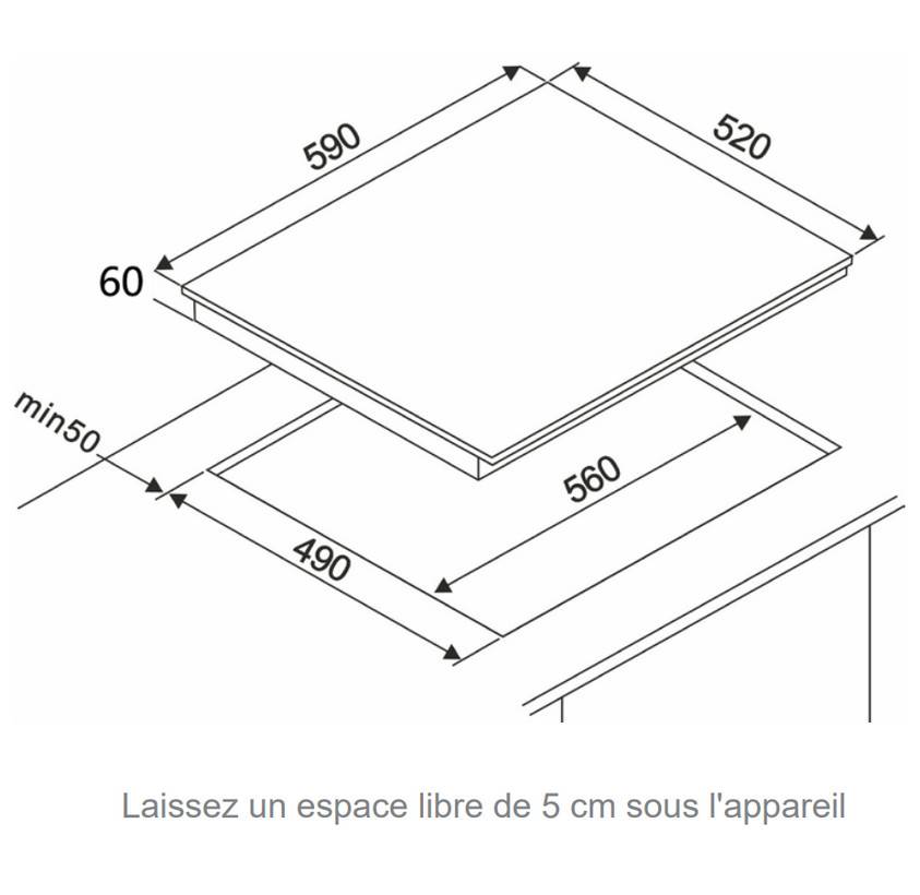 Table de cuisson à induction 60cm 4 feux 7200w noir FAI3546 Fagor - Image 4
