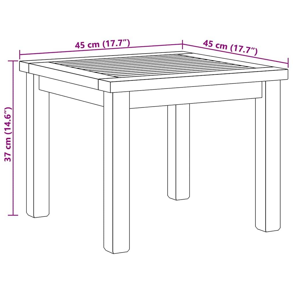 Table Basse de Jardin Carrée en Teck Massif 45x45cm, Table d'Appoint Extérieure pour Terrasse & Balcon – ComfortXL Outdoor Living - Image 8
