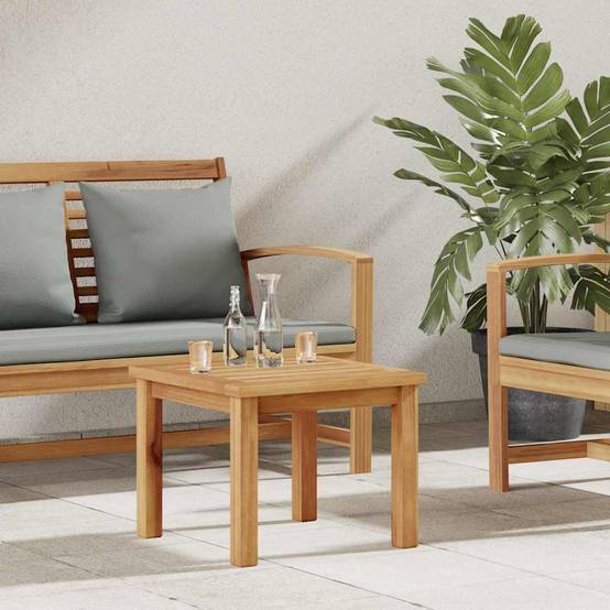 Table Basse de Jardin Carrée en Teck Massif 45x45cm, Table d'Appoint Extérieure pour Terrasse & Balcon – ComfortXL Outdoor Living - Image 1