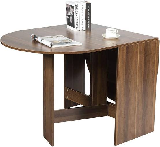 Costway - Table Extensible Salle à Manger,Charge Max 60KG, 163 x 80 x 75CM, Marron - Image 1