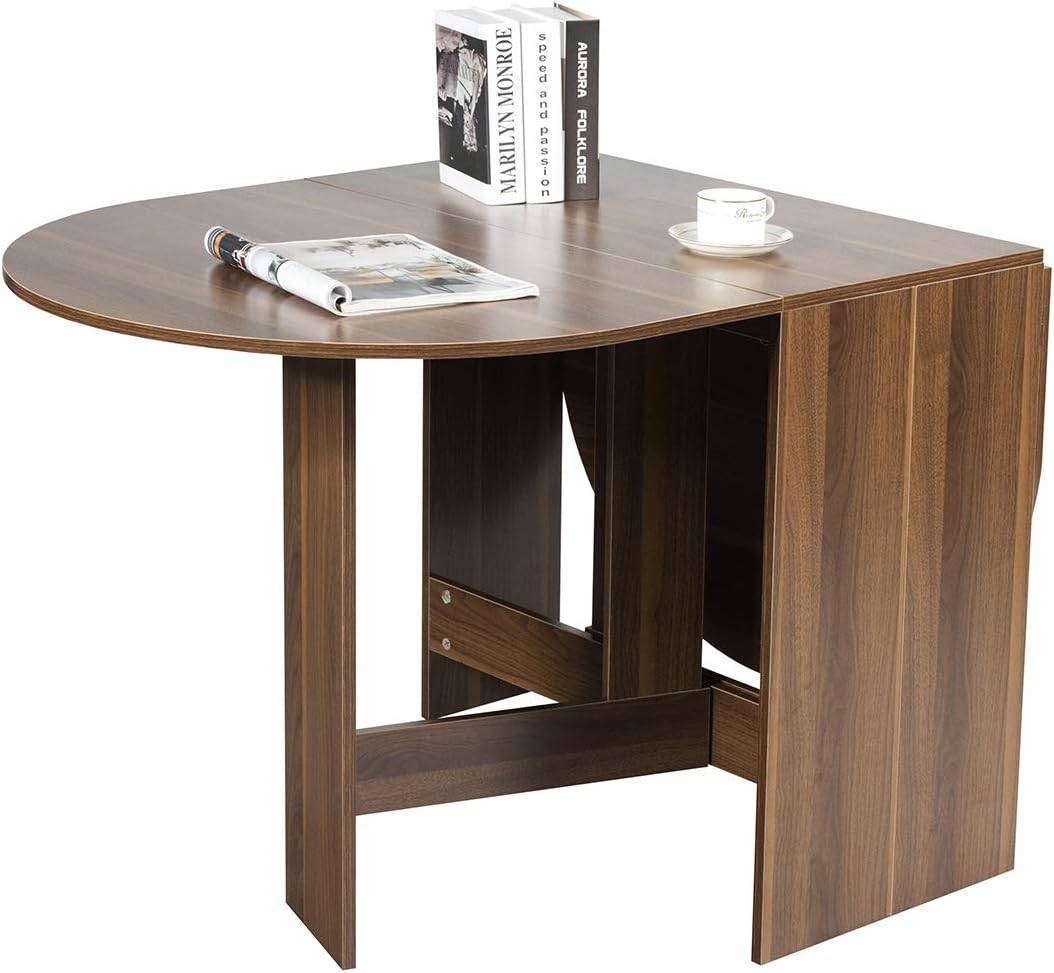Costway - Table Extensible Salle à Manger,Charge Max 60KG, 163 x 80 x 75CM, Marron - Image 1