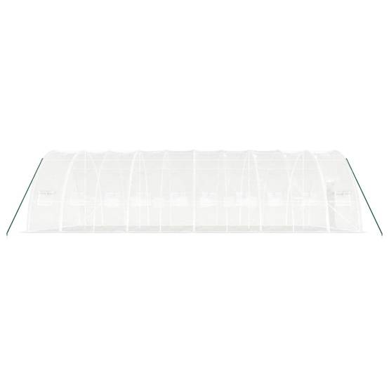 Serre tunnel de jardin 60 m² en acier galvanisé pour potager Blanc – ComfortXL Outdoor Living - Image 5