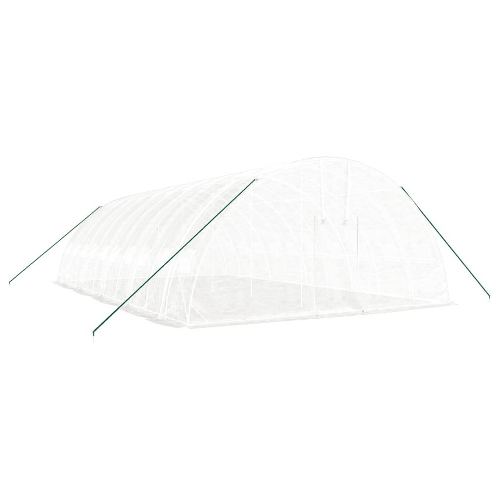 Serre tunnel de jardin 60 m² en acier galvanisé pour potager Blanc – ComfortXL Outdoor Living - Image 3
