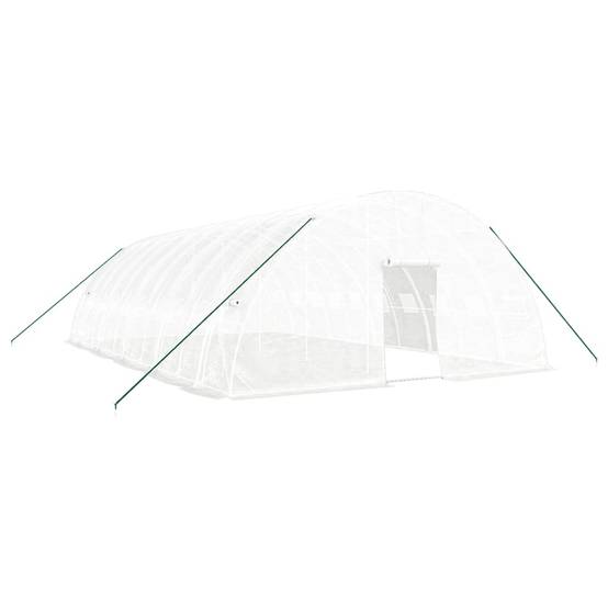 Serre tunnel de jardin 60 m² en acier galvanisé pour potager Blanc – ComfortXL Outdoor Living - Image 2