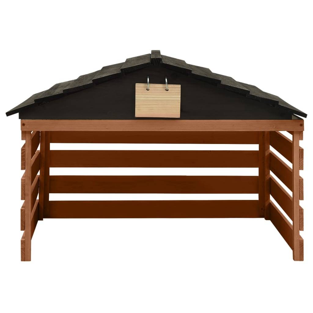 Vidaxl - Garage de tondeuse à gazon Noir et marron 78x74x54cm Sapin vidaXL 315301 - Image 2