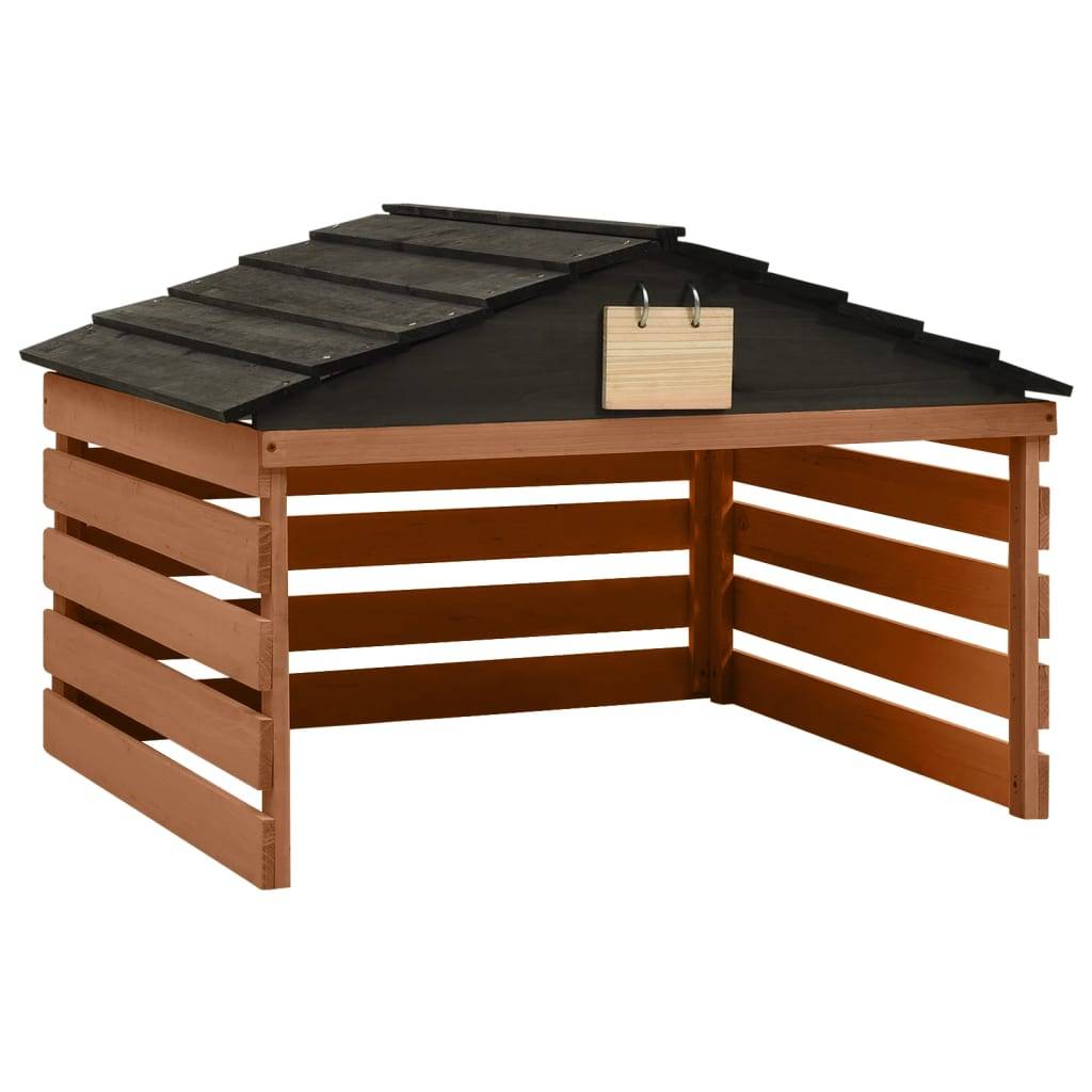 Vidaxl - Garage de tondeuse à gazon Noir et marron 78x74x54cm Sapin vidaXL 315301 - Image 1