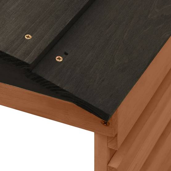 Vidaxl - Garage de tondeuse à gazon Noir et marron 78x74x54cm Sapin vidaXL 315301 - Image 5