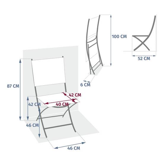 Hesperide - Lot de 4 Chaises de jardin Modula pliables noisette Hespéride - Image 8