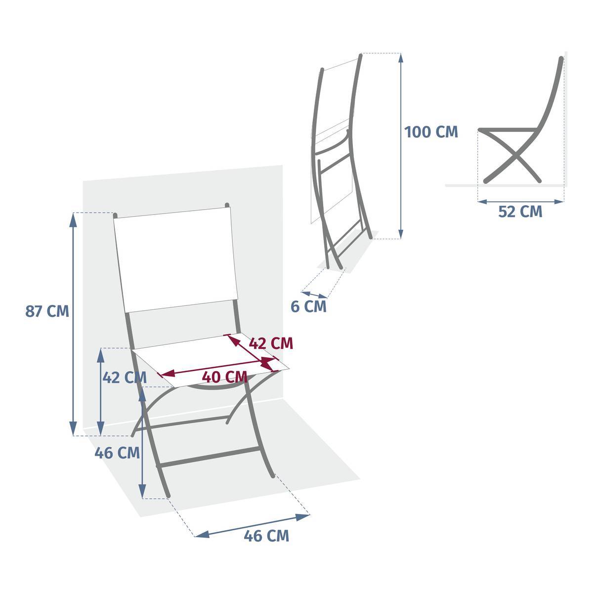 Hesperide - Lot de 4 Chaises de jardin Modula pliables noisette Hespéride - Image 8