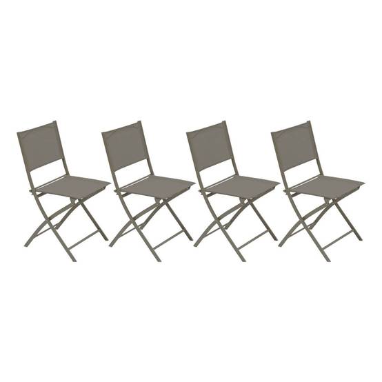 Hesperide - Lot de 4 Chaises de jardin Modula pliables noisette Hespéride - Image 9