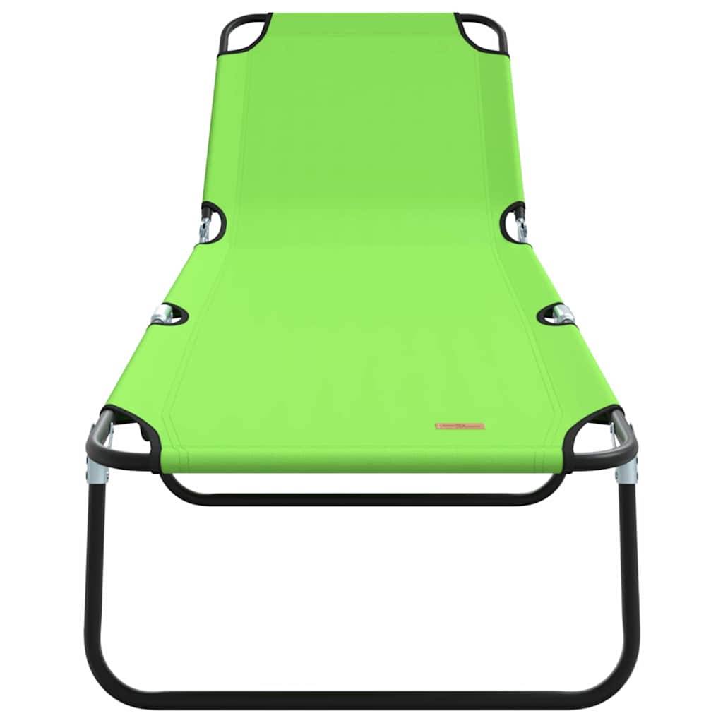 Chaise longue pliante polyester vert 188 x 57 x 86,5 cm - PANGIVO - Image 4