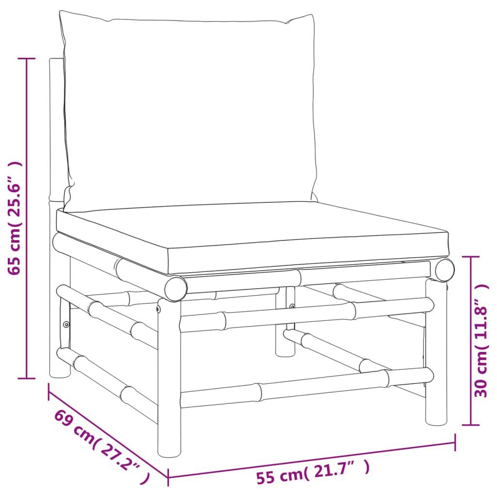 ComfortXL - Ensemble Canapé Jardin Bambou 3 pcs Coussins Taupe Modulaire – ComfortXL Outdoor Living - Image 8