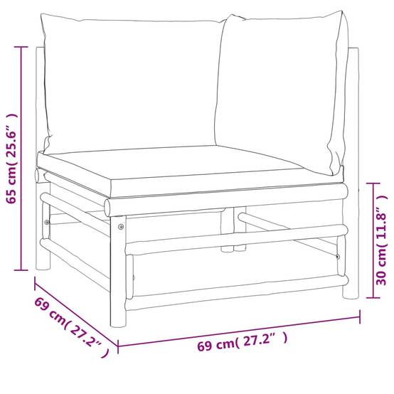 ComfortXL - Ensemble Canapé Jardin Bambou 3 pcs Coussins Taupe Modulaire – ComfortXL Outdoor Living - Image 7
