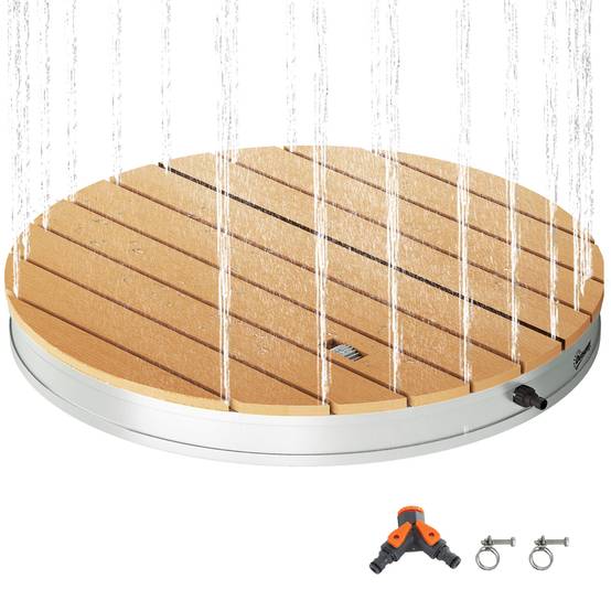 Cabine de douche ronde sur pied Ø70,5 cm avec jets jusqu'à 4 m et structure en aluminium résistant aux UV - Image 1