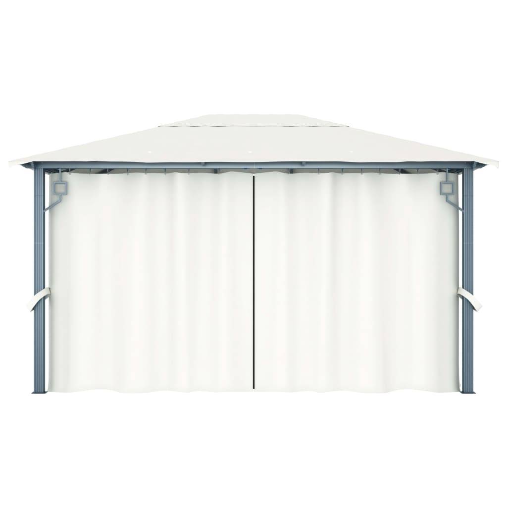 ComfortXL - Tonnelle Rectangulaire Aluminium avec Rideaux et Éclairage LED Solaire pour Jardin Crème 4x3 m – ComfortXL Outdoor Living - Image 8